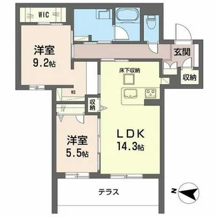 シャーメゾン サンティエルジュ【0101号室】の間取り