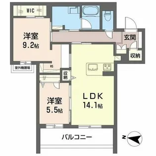 シャーメゾン サンティエルジュ【0201号室】の間取り