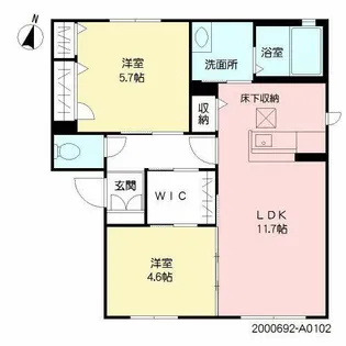 ドミール永犬丸 I棟【1階】の間取り