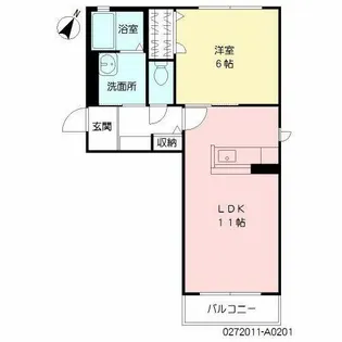 ウィスティリア神岳 A棟【A0201号室】の間取り