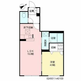 ラ・ポール中井【A0103号室】の間取り