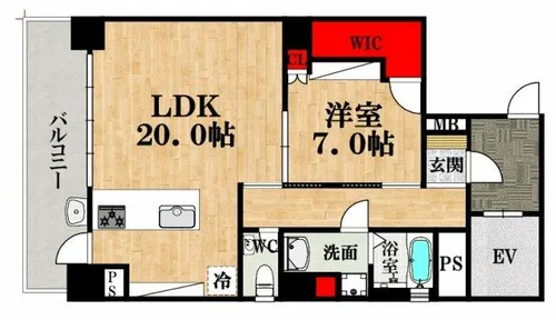 アマデウス北堀江【6階】の間取り