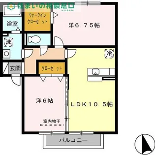 愛知県岡崎市百々西町【アパート】の間取り