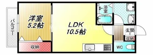 カーサ九宝【1階】の間取り