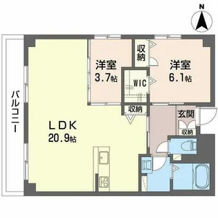 アンソレイユK【0106号室】の間取り