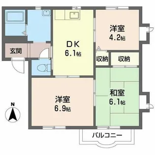 グランデージ【A205号室】の間取り