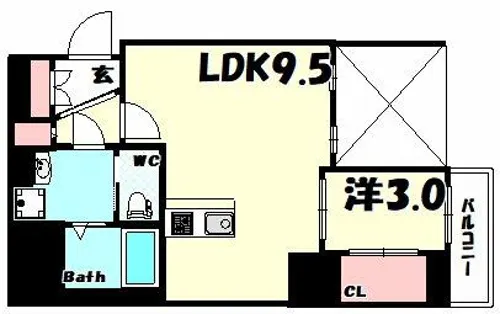 セレニテ神戸元町クレア【13階】の間取り