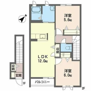 シャトーサイド【2階】の間取り