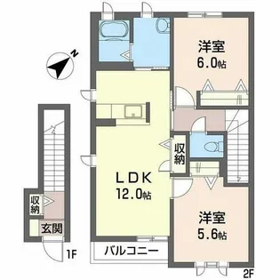 シャトーサイド【0201号室】の間取り