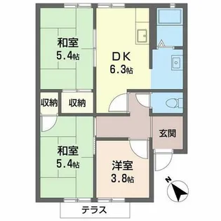リブコスモス【0101号室】の間取り