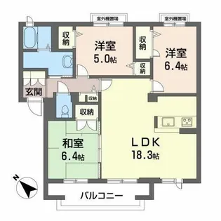 レスポワール 南草津【0303号室】の間取り