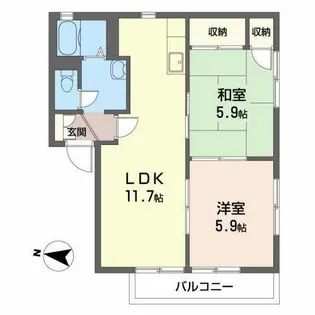 グリーンヒルズ梅ノ木【0203号室】の間取り