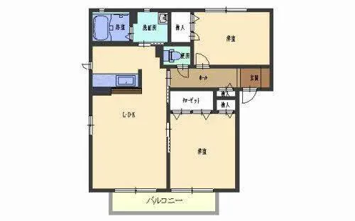 カーサ・ピュアズ【B102号室】の間取り