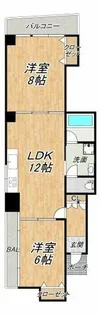 シャンクレール南久宝寺【6階】の間取り