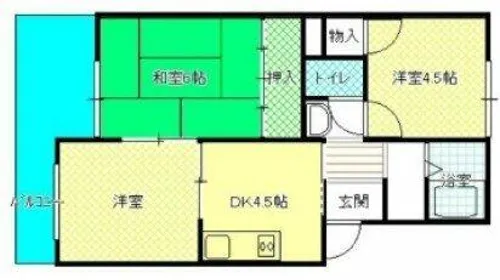 コーポ新宅Ⅱ【3階】の間取り
