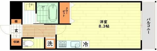 ウィスタリア新北野【7階】の間取り
