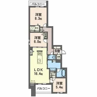 フィオーレ 桜山【0203号室】の間取り