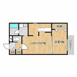 クアドラート泉佐野Ⅱ番館【2階】の間取り