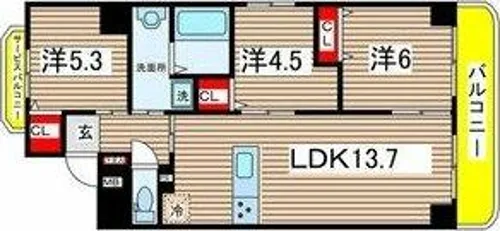 PLAN DOOL広路【2階】の間取り