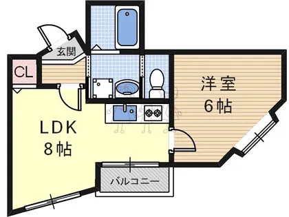 ビーバーハイツ針中野【2階】の間取り