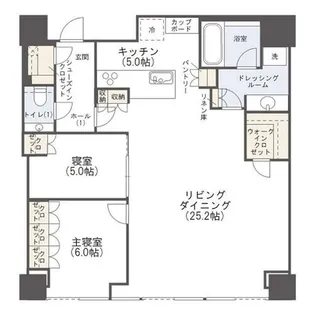 Brillia Tower堂島【3811号室】の間取り