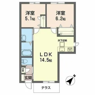 シエル アクーユ【0103号室】の間取り