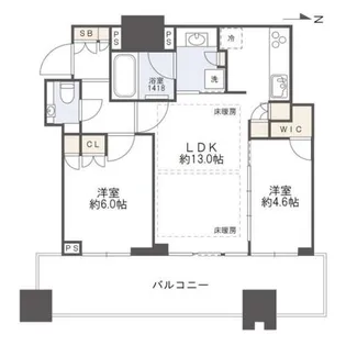 梅田ガーデンレジデンス【1712号室】の間取り