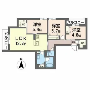 レビジュII【0202号室】の間取り