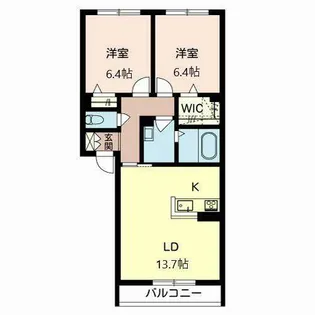 プロヌーブ楠葉朝日【0202号室】の間取り