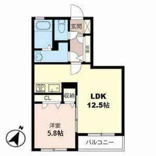 ヴィラ 大領【0203号室】の間取り