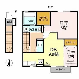 エスペランサ中曽根【2階】の間取り
