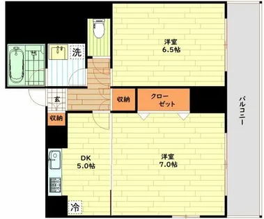 CITY SPIRE難波プレミア【7階】の間取り