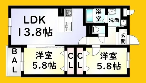 KIRA HIAGARI【2階】の間取り