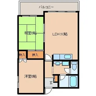 コーポサンルイス2【5階】の間取り