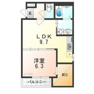 1LDKの間取り画像