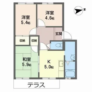 フレグランス阪南C【C115号室】の間取り