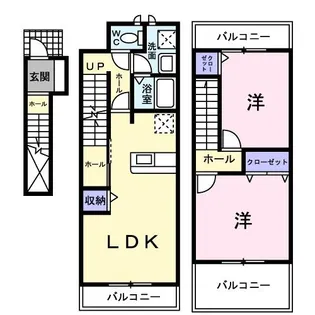 グッドウェリング上ノ坂【1階】の間取り