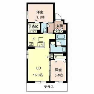 ル ボワ ヴェール【0106号室】の間取り