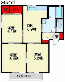 ヴィラ・サンロイヤル C棟【2階】の間取り