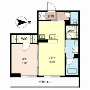 シャーメゾン三条栄【0302号室】の間取り