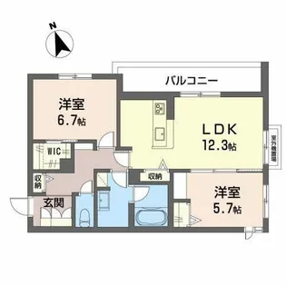 シャーメゾン住ノ江駅前【0201号室】の間取り