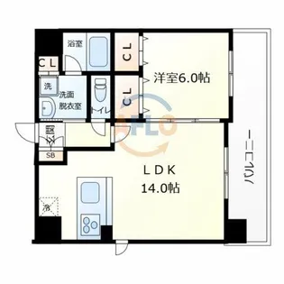 レジディア城北公園通【9階】の間取り