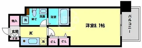 グラマシー京橋【5階】の間取り