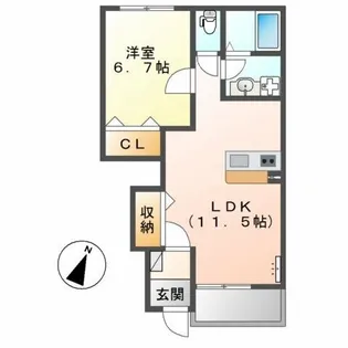 コンフォート中野川【1階】の間取り