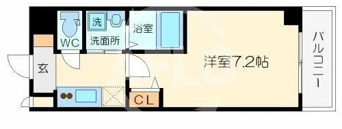 ミュプレ北浜【7階】の間取り