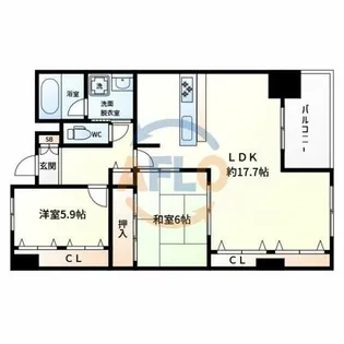 エル・セレーノ九条【4階】の間取り