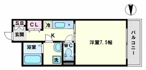 ラシーヌ上本町【4階】の間取り