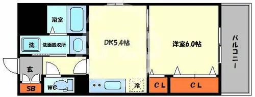 クリスタルグランツ大阪BAY【2階】の間取り