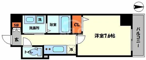 K-フロント今宮1番館【2階】の間取り