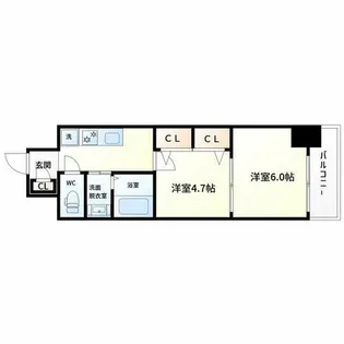 グランパシフィックパークビュー【5階】の間取り